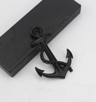 Наклейка 3D   Якорь (7,8x5,2см)  Черный