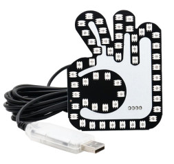 Стоп дополнительный   РУКА мал. "жест ОК" оранжевая, USB питание с пультом