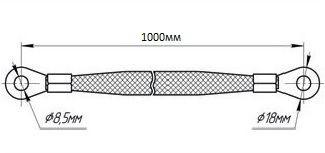 ЭТ Провод массы &quot;косичка&quot; 1000мм (БМ8-БМ8,медная,сечение 10мм.кв.)