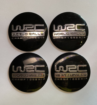 Этикетки на диски (метал)  диам. 56,5мм.  &quot;WRC&quot; черный  (4 шт.)