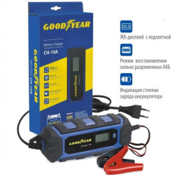 Зарядное устр-во  "GOODYEAR"  CH-10A  6-12В/IP65/ до 200Ач/ для всех типов АКБ ( GEL, AGM,  WET, MF)