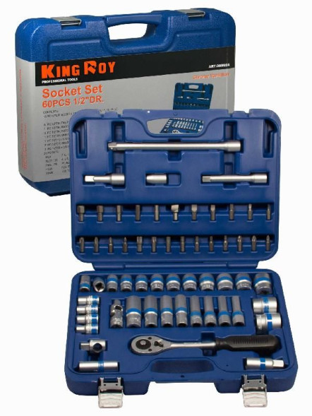 King Roy. Набор инструмента 1/2&quot; 60 предм., 6 гран. (10-32мм)