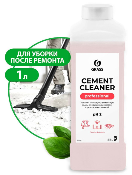 GRASS Средство кислотное для очистки после ремонта цемента, бетона,извести  \"Cement Cleaner\" 1л.