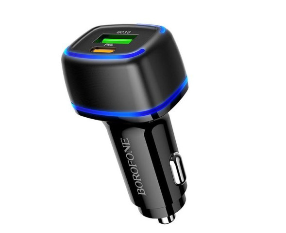 АЗУ  Borofone  1USB + 1 Type-C (12/24V - 5V 2,4A) Черный