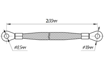 ЭТ Провод массы &quot;косичка&quot; 200мм (БМ8-БМ8,медная,сечение 10мм.кв.)
