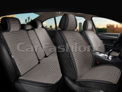 Комплект Накидок  «MONACO FULL PLUS»  Чёрный/Т.Серый/Серый  (велюр премиум класса/экокожа)