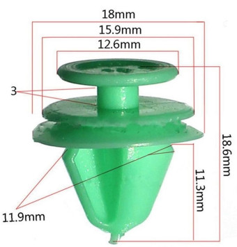 Клипсы  В=18,6 / Ш=18 мм.  (цена за упак. 10шт.)