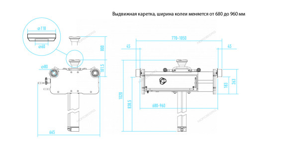 Траверса пневмогидравлическая NORDBERG N5015T для грузовиков (15 тонн) 