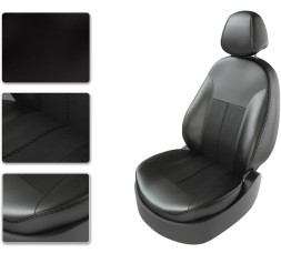 Авточехлы  Экокожа  BMW  X-3  (F-25) с 2010-2017г.- черный (Premium)