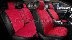 Комплект Накидок «DERBY» Красный/Чёрный/Красный (велюр /экокожа)