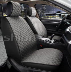 Накидки Фронт «CUBE FRONT» Серый/Чёрный/Серый (лён/экокожа)