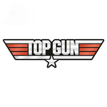 Наклейка TOP GUN  18x16см Белая