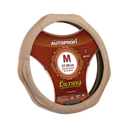Оплетка на руль  Autoprofi "LUXURY"  1020 BE М  бежевый /6 бугорков /кожа