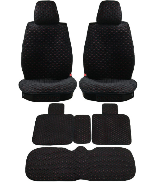 Комплект Накидок  Seintex  «Soty» Чёрный/Красный (велюр)