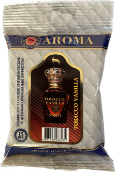 Парфюмированные салфетки малые AROMA Top Line TOM FORD TOBACCO VANILLA (упак.15шт)