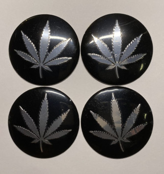 Этикетки на диски (метал)  диам. 56,5мм.  &quot;лист&quot;  (4 шт.)