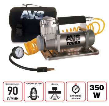Компрессор AVS KS 900 300Вт/10Атм/90л /шланг 4м/ клеммы