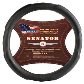 Оплетка на руль   SENATOR  Maine - M, Чёрный (кожа) перфорация