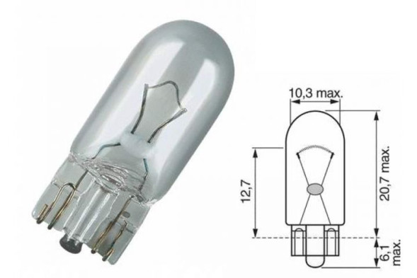 Автолампа Narva 24V   W5W    5W   W2,1X9,5d (упак 10шт.)