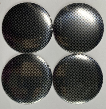 Этикетки на диски (метал)  диам. 56,5мм.  &quot;один цвет&quot; карбон  (4 шт.)