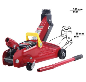 Домкрат подкатной гидравл. 2т чемод. 8,5 кг AVS (h min 135мм - h max 385мм)