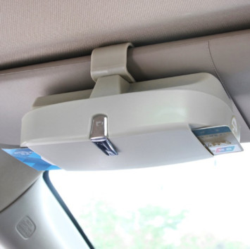 Держатель очков (пластик) на козырек  (17x7x4,5см)  Серый